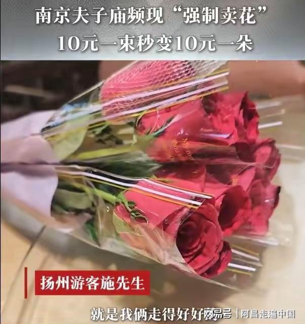 江苏南京夫子庙小摊贩强制卖鲜花给游客：10元一束变成10元一朵(图3)